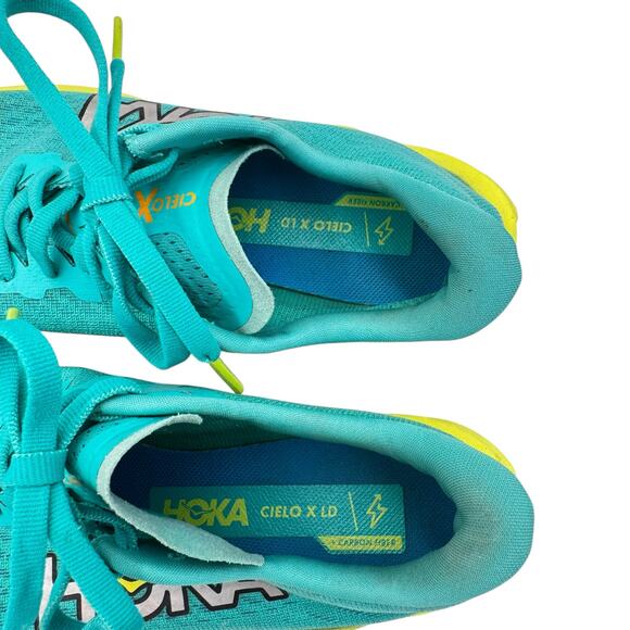 Hoka Unisex Cielo X 2 LD Teal Neon Lightweight Competition Running Track Shoes - Picture 10 of 12